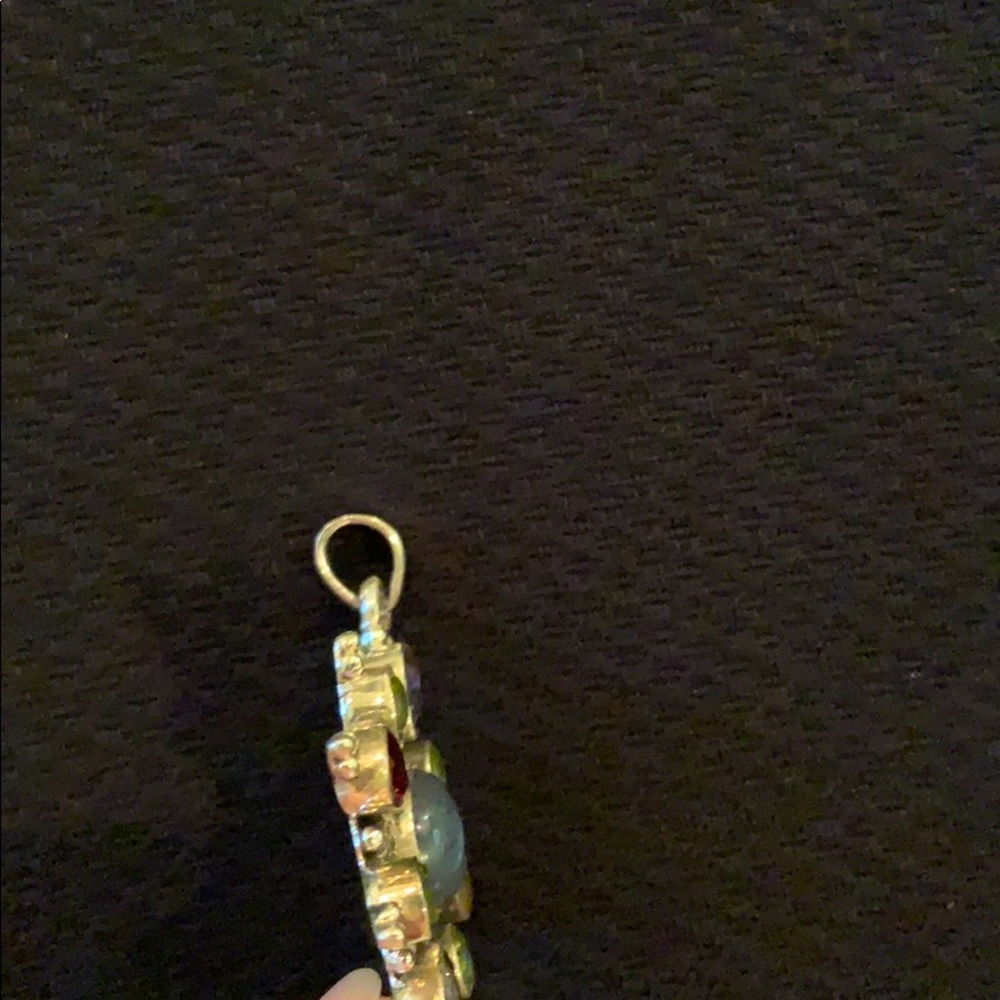 Made in Nepal - Sterling Silver 925 - Moonstone Multi Gem Pendant - Picture 6 of 6